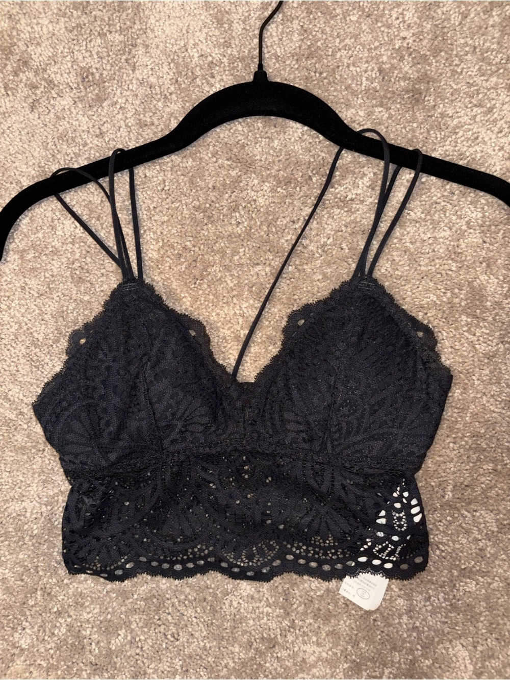 Gilly Hicks Black Lace Crochet Bralette Camisole